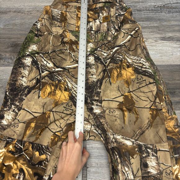 Carhartt Realtree Camouflage Shoreline Men M Nylon Hunting Camo Bib Overalls EUC - Picture 12 of 15